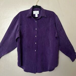 Longhorn by Niver Vintage Suede Long Sleeve  Women’s Shirt Size XL Made In Texas